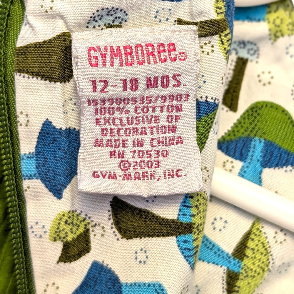 Gymboree VTG Green Corduroy Pinafore Dress 12-18 Mos Mouse Hide & Seek Pocket - Picture 7 of 8